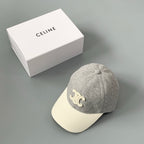 Celine Men's Women's Fashion Retro Letter Embroidery Baseball Cap Solid Color Casual Duck Tongue Hat #75295