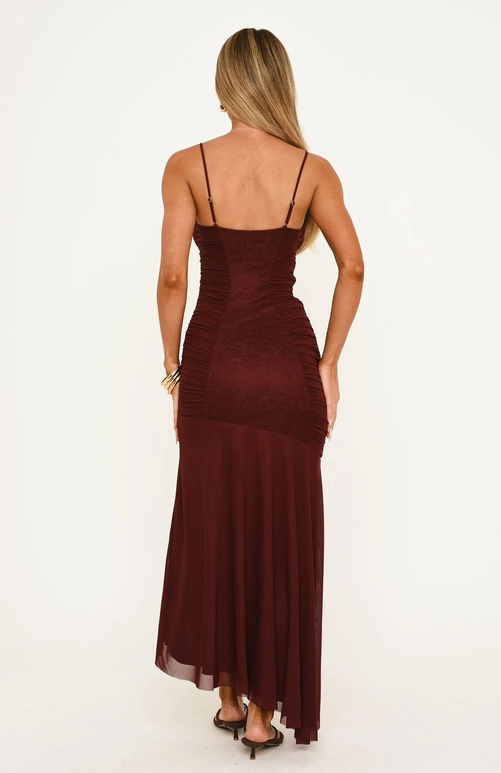 Ivory Money Midi Dress Burgundy