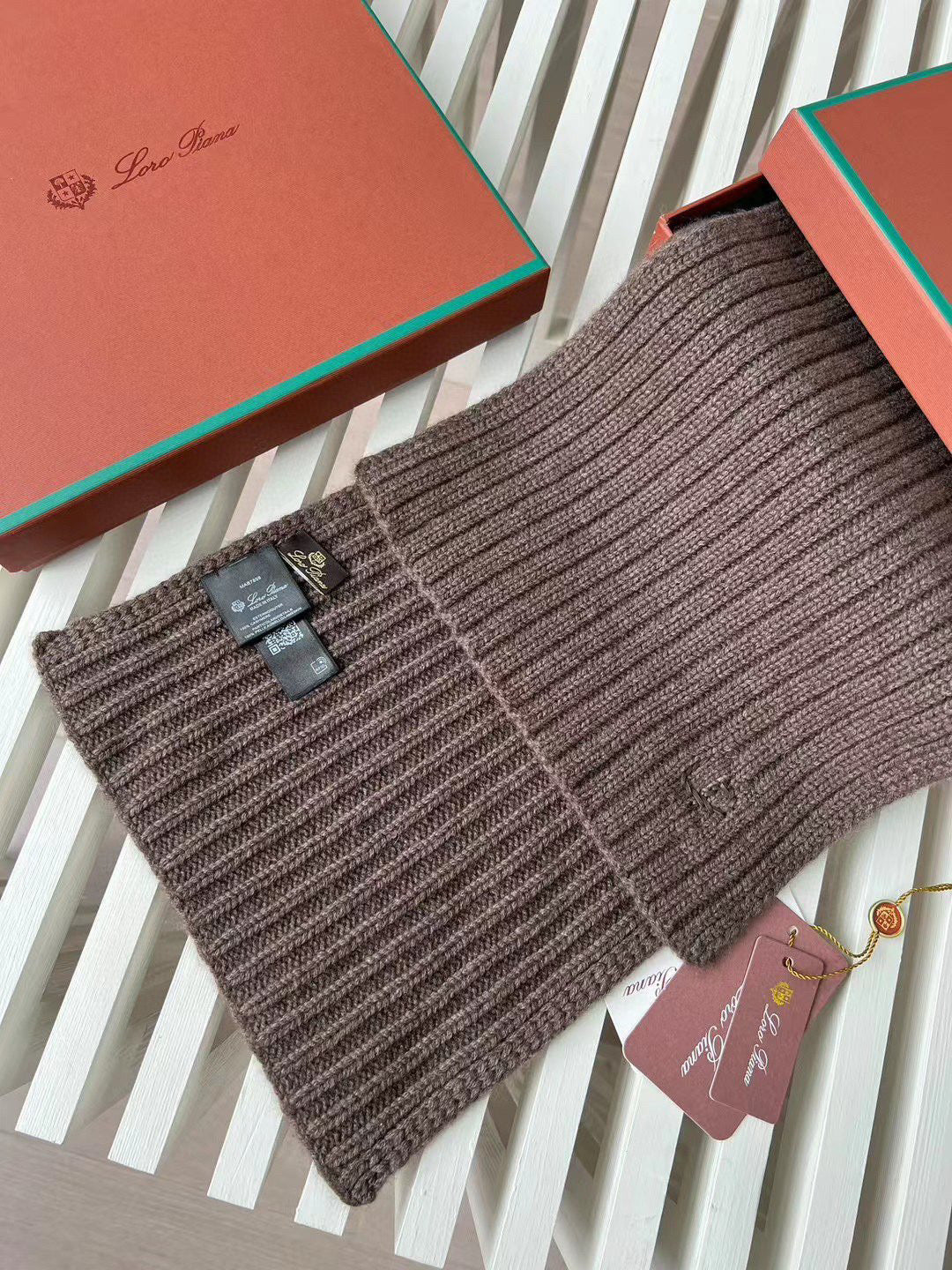 Loro Piana Cashmere Knit Hat Scarf Set #6664