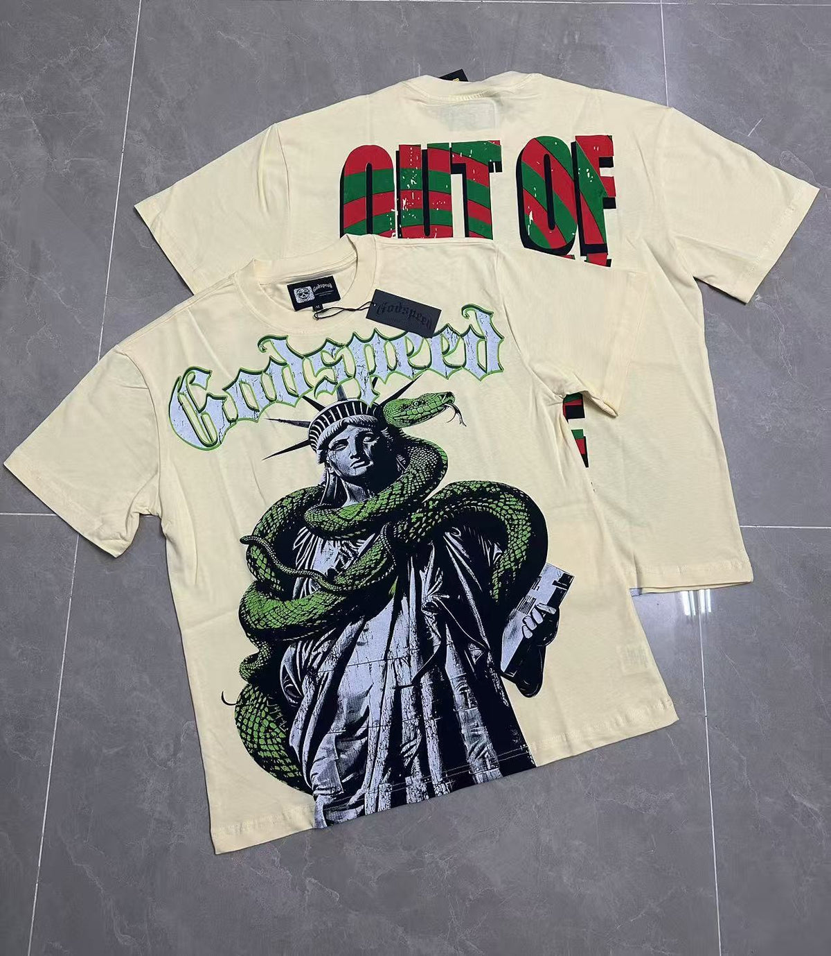 Godspeed Out of Many Snake Liberty Tee