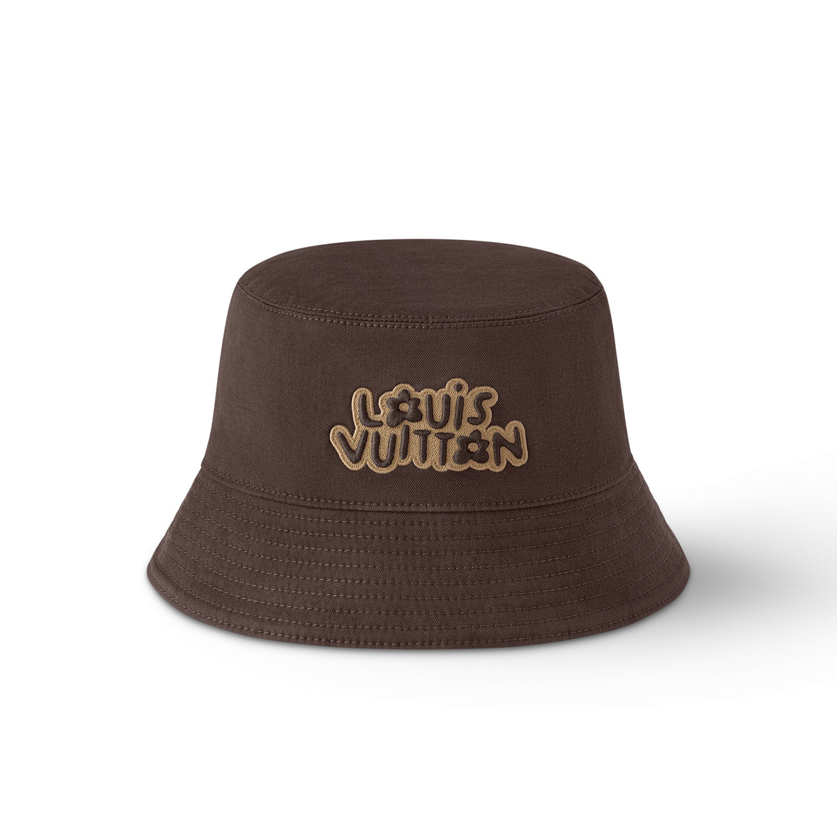Louis Vuitton Men's and Women's Solid Colour Embroidered Letter Printed Cowboy Duck Tongue Cap Fisherman's Hat #76721