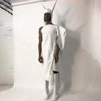 Anonymous Club Shayne Oliver White Devil Horns Leather Cap Playboicarti Same High Street Trend Punk Style Hip Hop Cap  Men's Women's  Hats Ngvp #1498