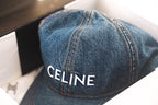 Celine Men Women Fashion Vintage Cowboy Letter Embroidery Baseball Cap Blue Casual Duck Hat #72129