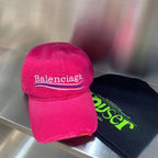 Balenciaga Men's and Women's Solid Color Embroidered Logo Design Cotton Duck Cap Hat #75313