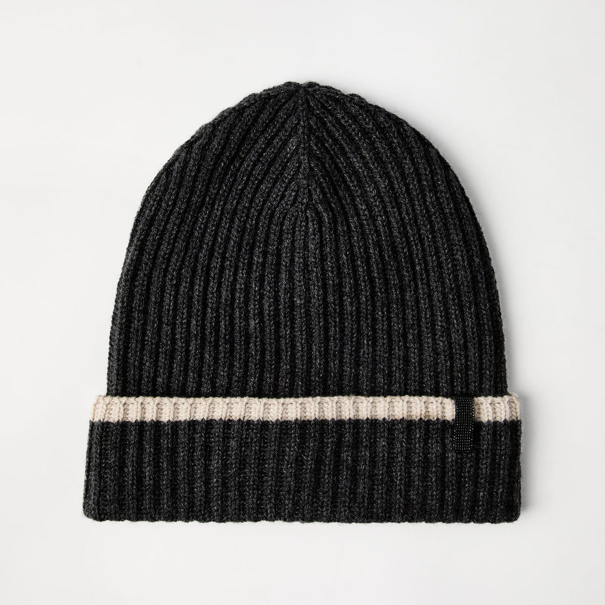 Brunello Cucinelli Women's Fall/Winter Striped Solid Color Cashmere English Rib Knit Beanie With Monili Casual Hat Cap Ngvp #2524