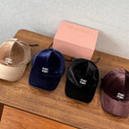 MiuMiu Men's And Women's Fall/winter Fashion Casual Solid Color Letter Embroidered Velvet Texture Baseball Cap Duckbill Hat Hat  Accessories #79538