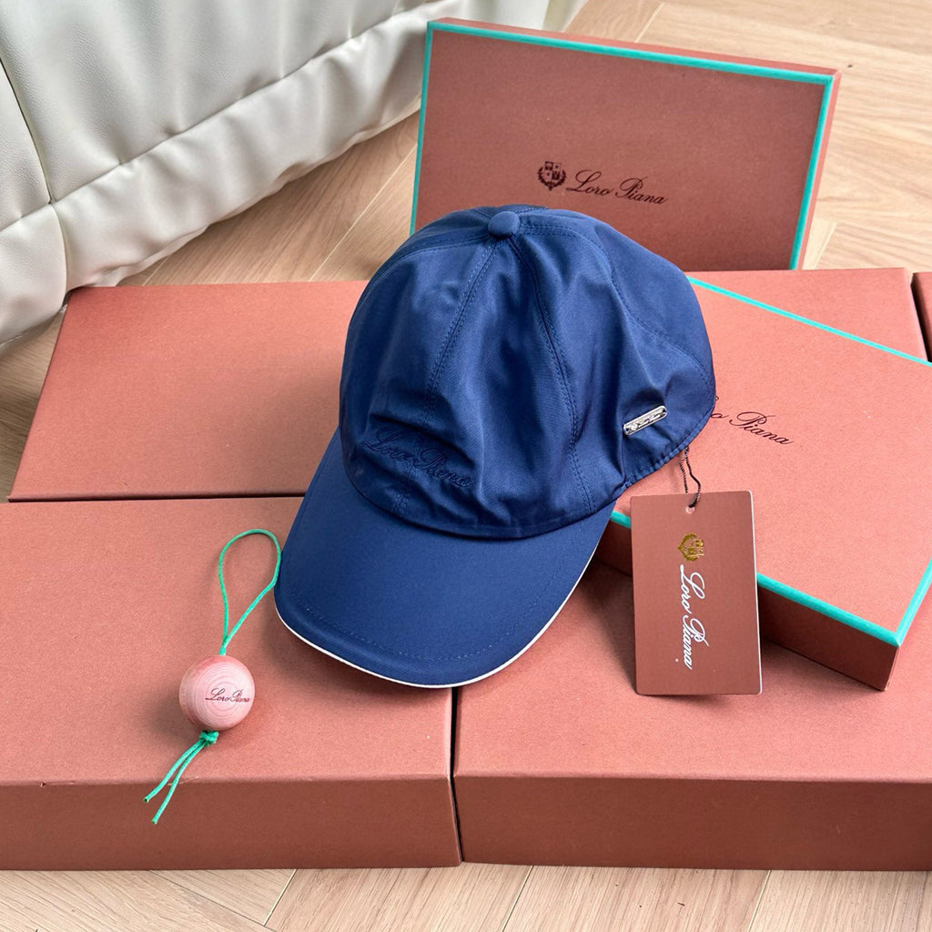 Loro Piana Men's Solid Color Letter Logo Embroidery Cotton Couple Style Duck Cap Hats #71494
