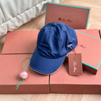 Loro Piana Men's Solid Color Letter Logo Embroidery Cotton Couple Style Duck Cap Hats #71494