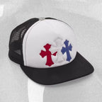 Chrome Hearts Men's And Women's Spring/fall Fashion Casual Leather-trimmed Cap With Silver Buckle Baseball Cap With Visor Hats  Accessories #78542