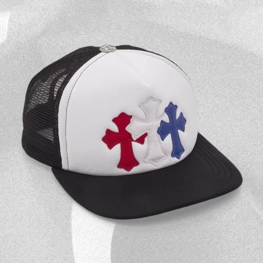 Chrome Hearts Men's And Women's Spring/fall Fashion Casual Leather-trimmed Cap With Silver Buckle Baseball Cap With Visor Hats  Accessories #78542