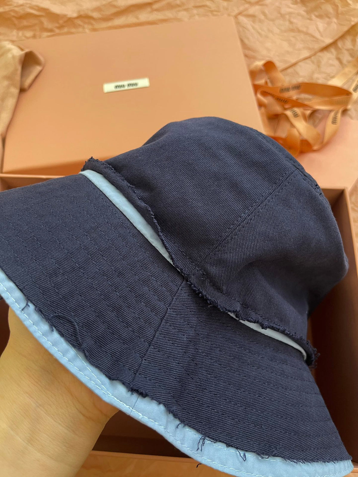 MiuMiu Men's And Women's Spring/summer Fashion Casual Color Block Logo Embroidered Pattern Canvas Patchwork Design Fisherman's Hat Hat Accessories #79399