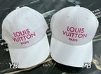 Louis Vuitton Men's and Women's White Monogrammed Embroidered Cotton Duck Cap Hat #72675