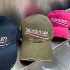 Balenciaga Men's and Women's Solid Color Embroidered Logo Design Cotton Duck Cap Hat #75313