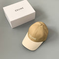 Celine Men's Women's Fashion Retro Letter Embroidery Baseball Cap Solid Color Casual Duck Tongue Hat #75295