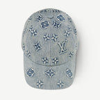 Louis Vuitton Monogram Washed Denim Hat Leather Buckle Fashion Casual Cool Versatile Baseball Hat #71283