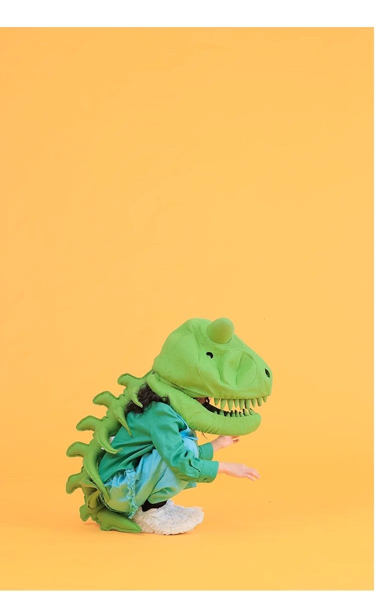 Kid's Fashion Headwear Dinosaur Gift Handmade Custom Solid Color Linen Dinosaur Hat #31321