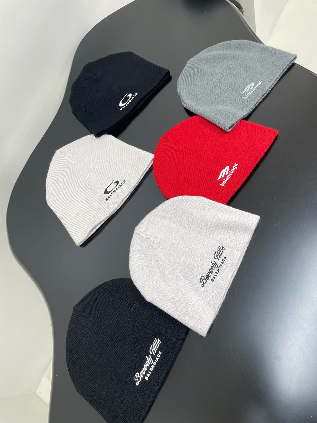 Balenciaga Men's And Women's Fall And Winter Logo Letter Printing Ribbed Knit Cotton Fleece Hat Cap #74853