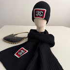Chanel CC Knitted Cashmere Cold Hat Scarf #395030