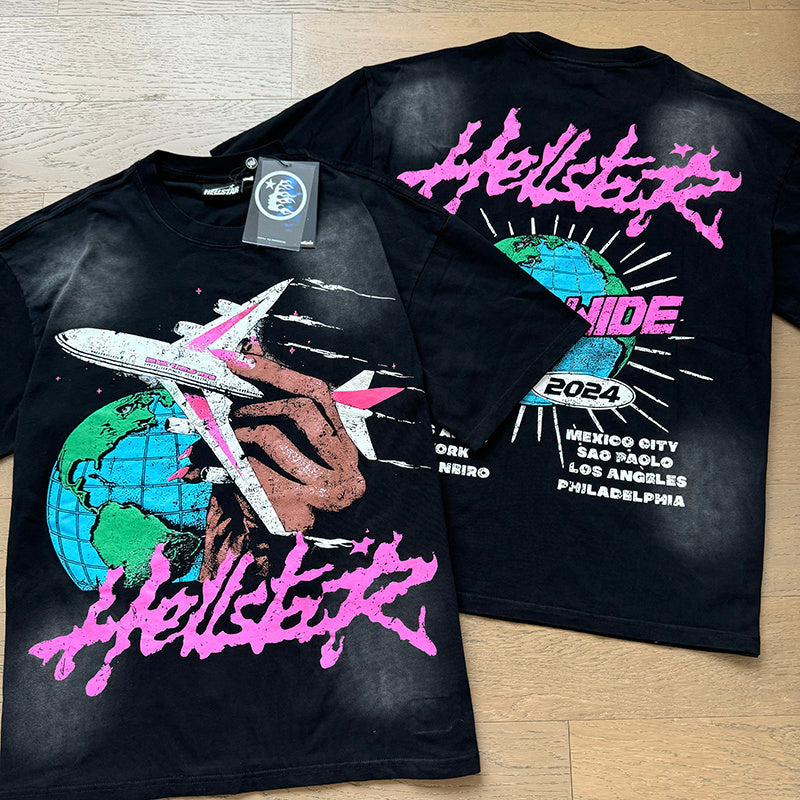 Hellstar Black Rhinestone Star Tee