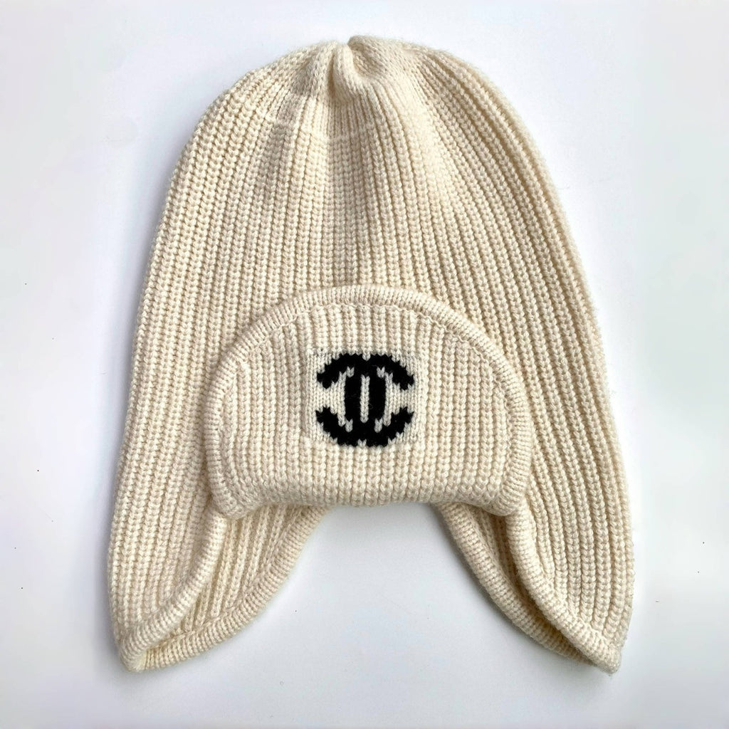 Chanel Women's Autumn and Winter Colorblocking Knitted Ski Hat Cap #74565