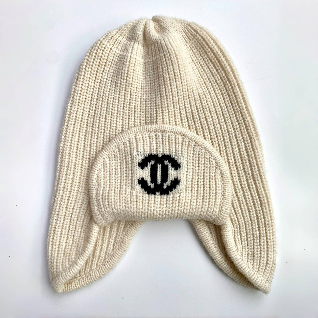 Chanel Women's Autumn and Winter Colorblocking Knitted Ski Hat Cap #74565