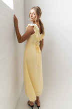 Lydia Ruffle Maxi Dress in Yellow