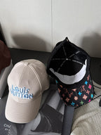 Louis Vuitton Men's and Women's Solid Colour Embroidered Letter Printed Cowboy Duck Tongue Cap Fisherman's Hat #76721