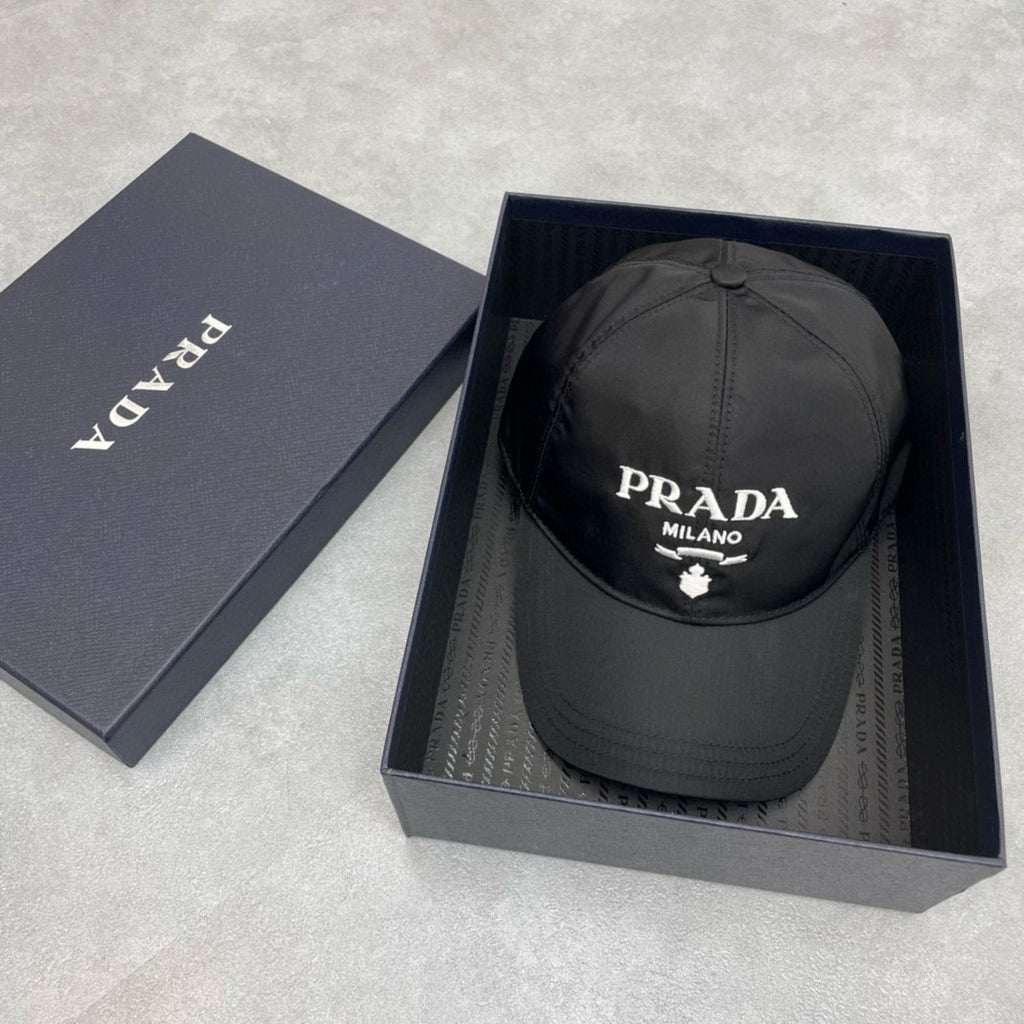 Prada Men's Logo Embroidery Pattern Printed Solid Color Nylon Duck Cap Hat #75813