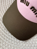 MiuMiu Men's and Women's Colorblocking Embroidered Lettered Duck Hat Cap #76282