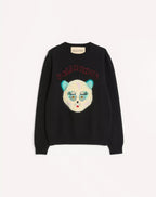 Valentino Men's Le Chat De La Maison Wool Logo Cat Embroidered Solid Color Crew Neck Long Sleeve Knit Sweater #81754