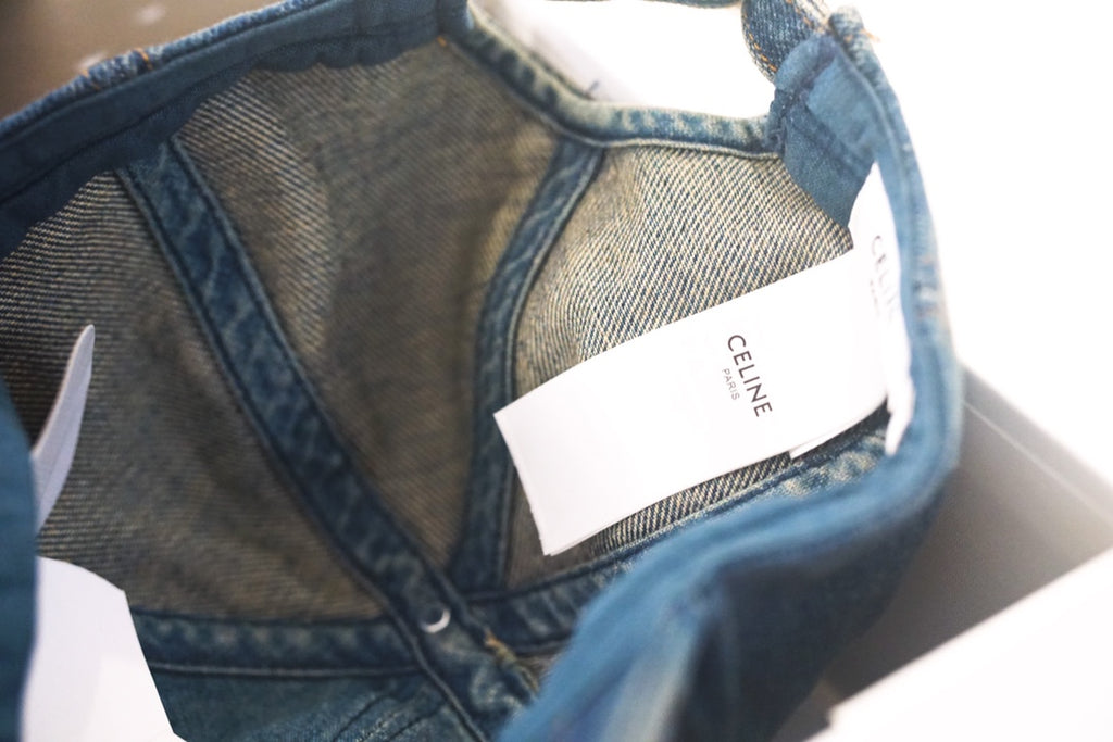 Celine Men Women Fashion Vintage Cowboy Letter Embroidery Baseball Cap Blue Casual Duck Hat #72129