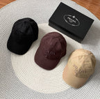 Prada Men's Women's Spring And Summer Solid Colour Logo Embroidery Baseball Cap Fashion High Street Casual Hundred Hat #76153