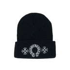 Chrome Hearts Men's and Women's Cross Stitch Letter Print Solid Color Knitted Cotton Hat Cap (Please contact customer service to select colors when purchasing) #77864