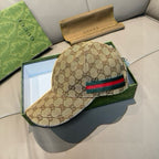 Gucci Lido Decorative Striped Webbing Gg Canvas Baseball Cap Men Women Fashion Trend Embroidery Versatile Spring And Summer Casual Hats #81113