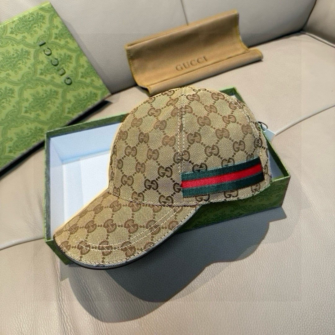 Gucci Lido Decorative Striped Webbing Gg Canvas Baseball Cap Men Women Fashion Trend Embroidery Versatile Spring And Summer Casual Hats #81113