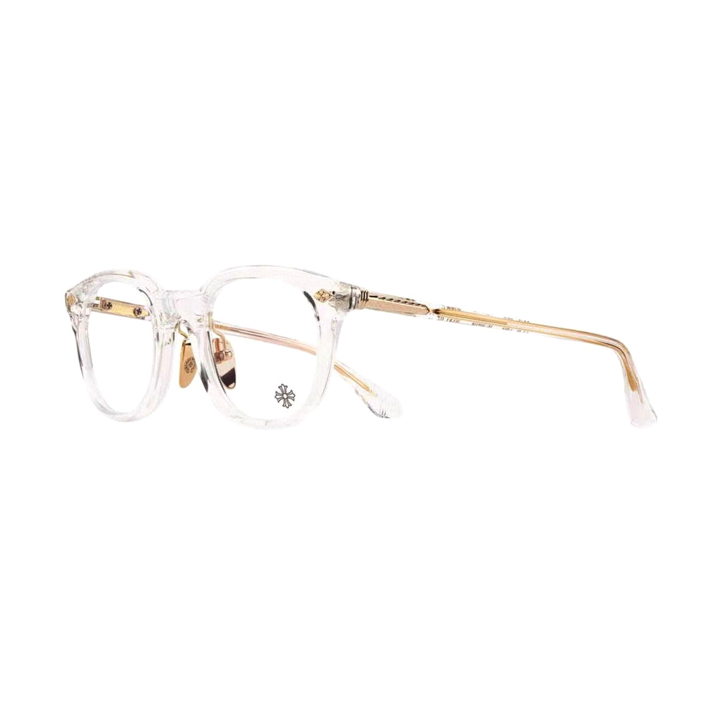 Chrome Hearts Men's and Women's Fashion Forward Round Frame Glasses With Cross Hatch Engraving Blue Light Protection And Plano Lenses Eyewear Sunglassas Accessories #78944