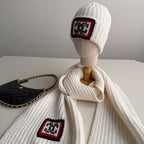 Chanel CC Knitted Cashmere Cold Hat Scarf #395030