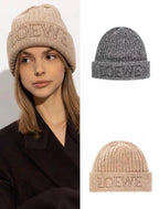 Loewe Men's and Women's Logo Letter Embroidered Ribbed Knit Fleece Cap Hat #97697