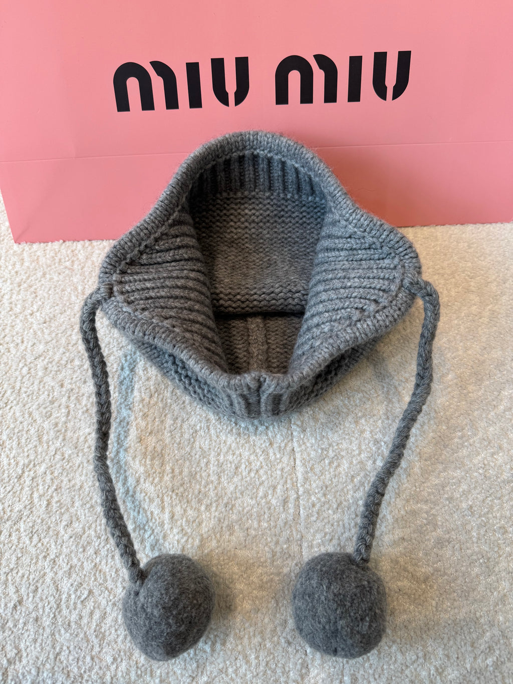 MiuMiu Wool and Cashmere Hat Gray #334924