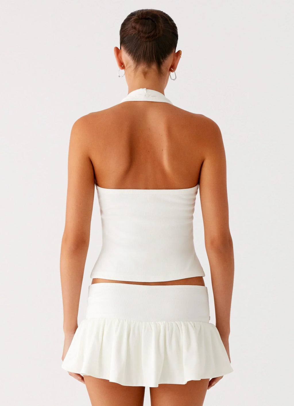 Vegas Nights Halter Neck Top - White