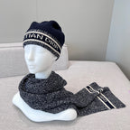 Dior WHITE Knitted Hat Scarf Two-Piece Set #21981