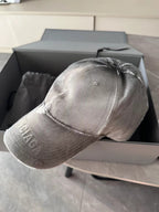 Balenciaga Men's and Women's Gray Twill Rivet Design Cotton Duck Hat Cap #73644