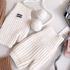 MiuMiu Women's Solid Color Logo Design Cashmere Knit Pom Pom Hat Woolen Gloves #75169