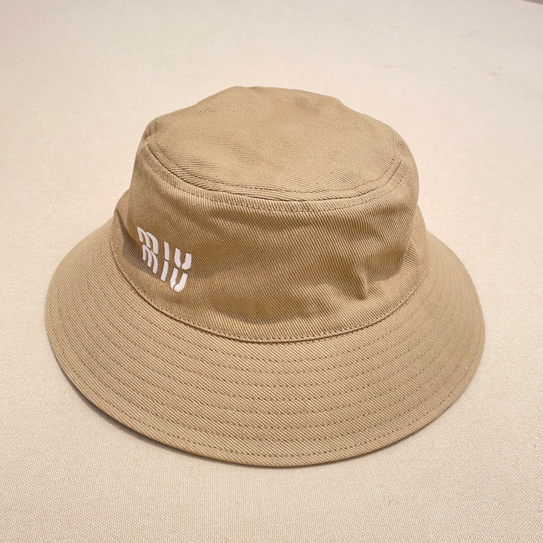 MiuMiu Men's and Women's Solid Color Embroidered Letter Printed Fisherman's Hat Cap #72347