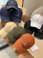 Brunello Cucinelli Men's Embroidered Logo Solid Colour Cotton Baseball Cap Hat (contact Customer Service For Colour Selection) #76787