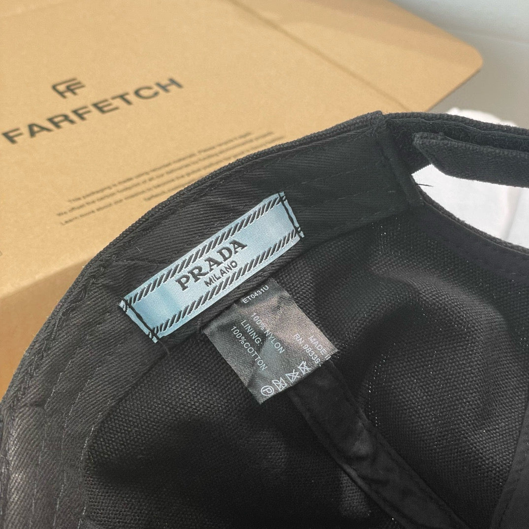 Prada Men's Women's Spring And Summer Solid Colour Logo Embroidery Baseball Cap Fashion High Street Casual Hundred Hat #76671