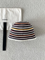 Chanel Cloche Hat Cotton Mixed Fibers Metal Multicolor #384926