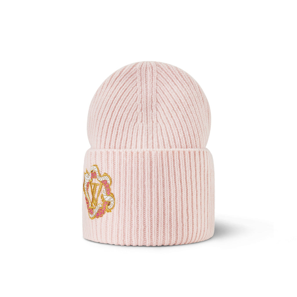 Louis Vuitton Women's Autumn and Winter Embroidery Pan Long Patch Logo Pink Woolen Fleece Hat Scarf Set #98115