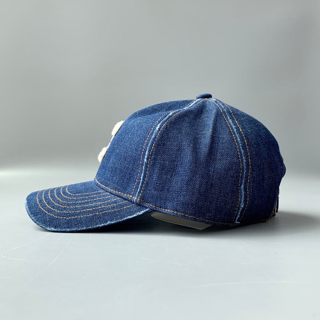 Celine Men Women Fashion Vintage Cowboy Letter Embroidery Baseball Cap Blue Casual Duck Hat #75545