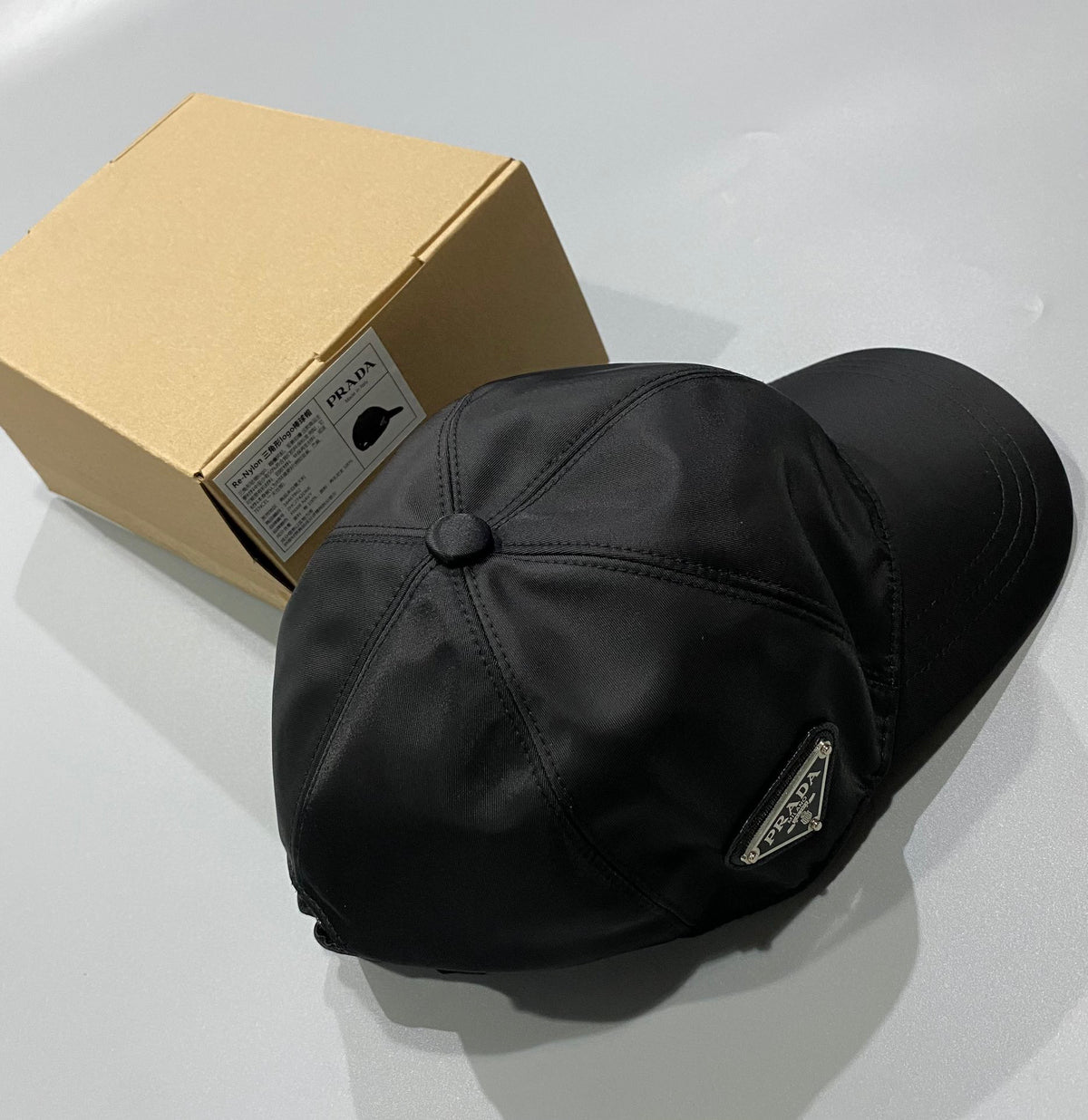 Prada Men's Women's Logo Metal Logo Sun Hat Peaked Cap #51237